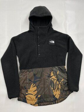 The North Face Riit Style Fleece Hoodie Black Tropical Camo Pullover Women's XS